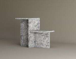 Tiered Calacatta Viola Marble Table Set