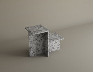 Tiered Calacatta Viola Marble Table Set