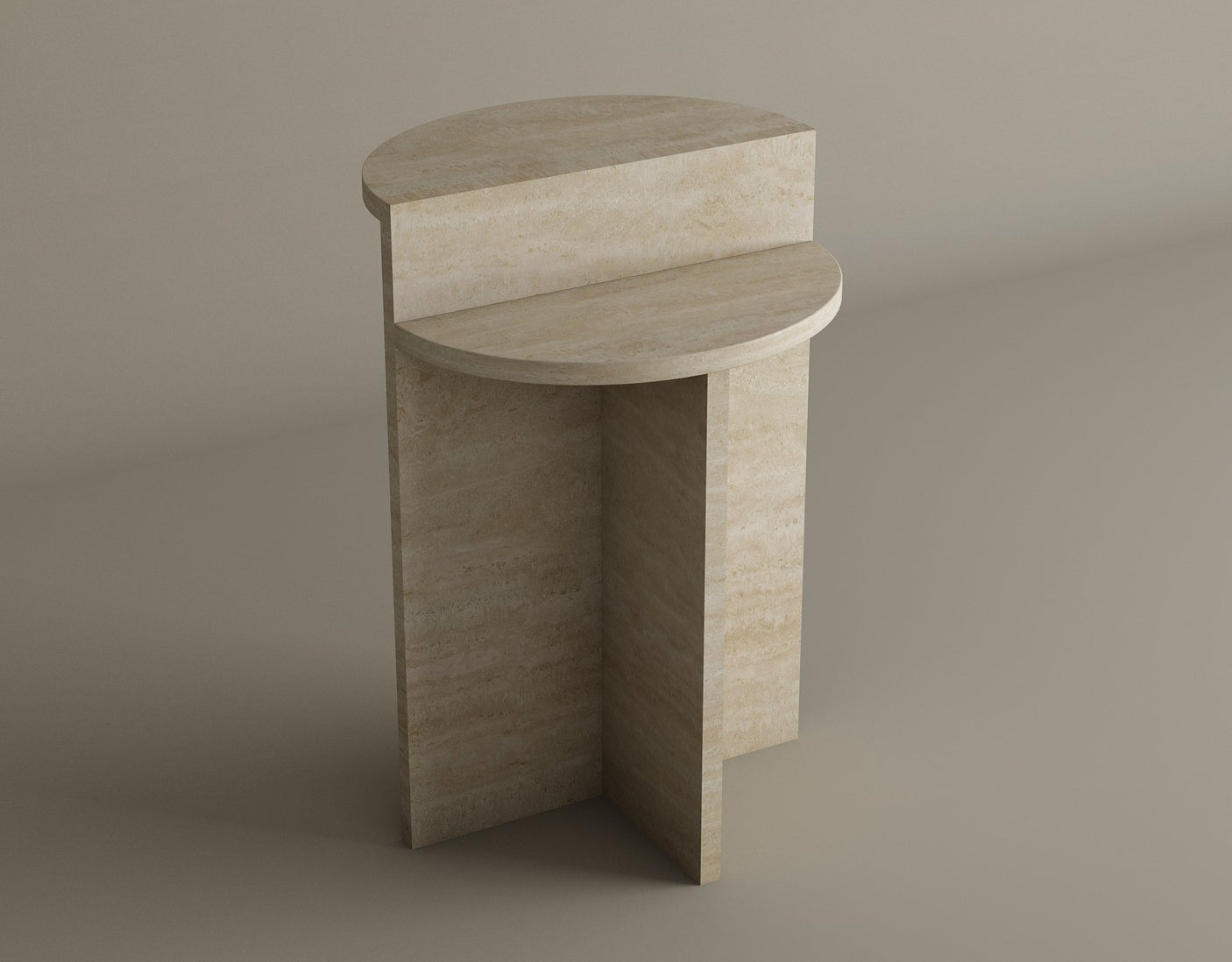Contemporary Travertine Side Table – Stylish and Versatile for Modern Living Spaces