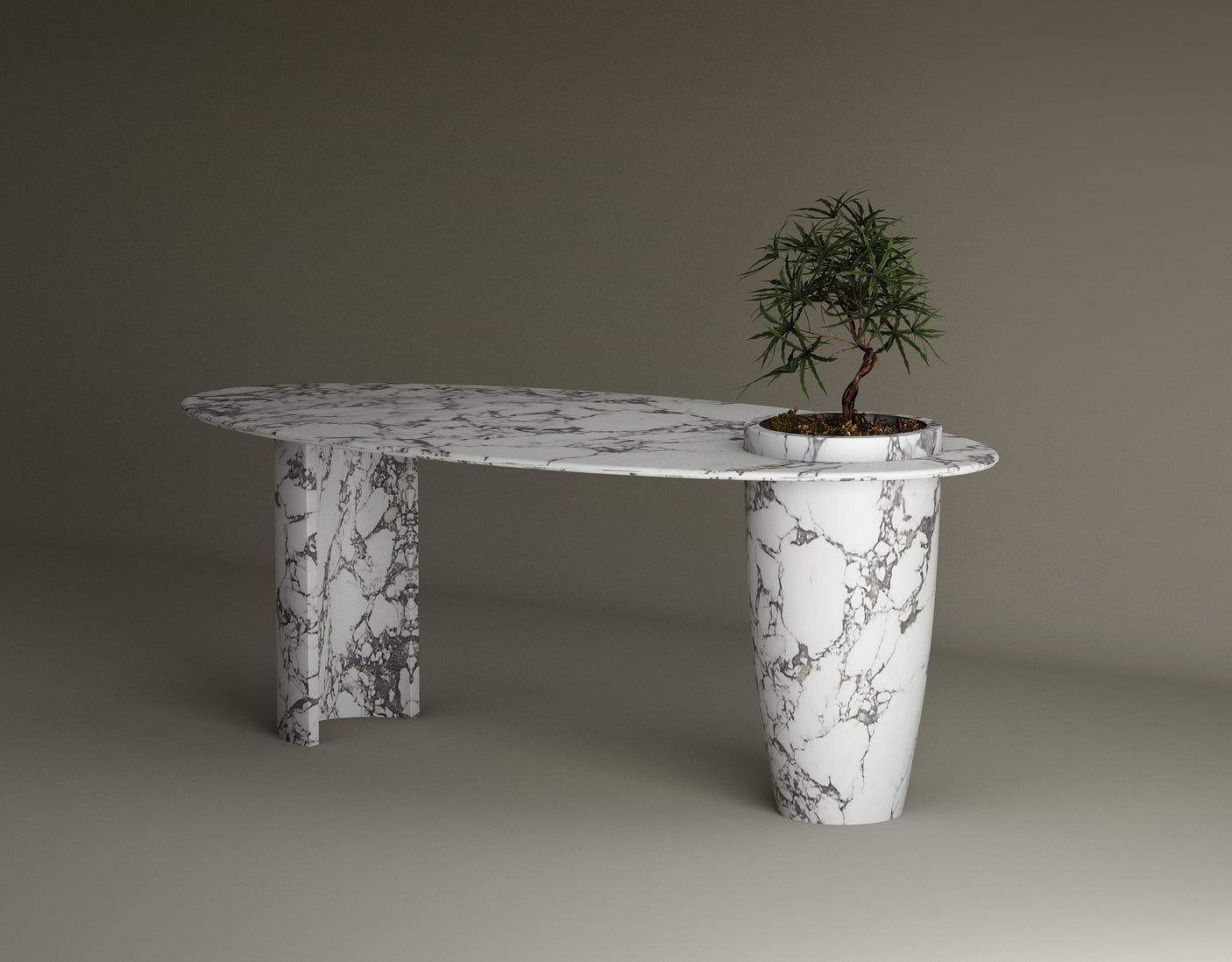 Versatile Calacatta Viola Marble Work and Dining Table