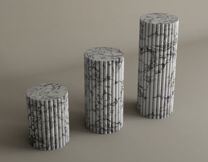 Pillar Trio Calacatta Viola Marble Set