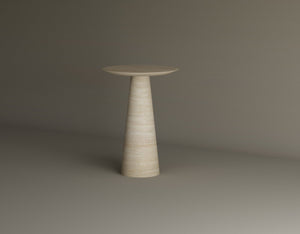 Twin Pillars Travertine Side Table Set – Architectural Balance in Natural Stone