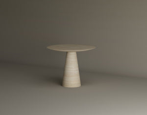 Twin Pillars Travertine Side Table Set – Architectural Balance in Natural Stone