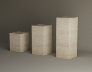 Travertine Elegance Trio – Three-Piece Sculptural Set for Contemporary Interiors