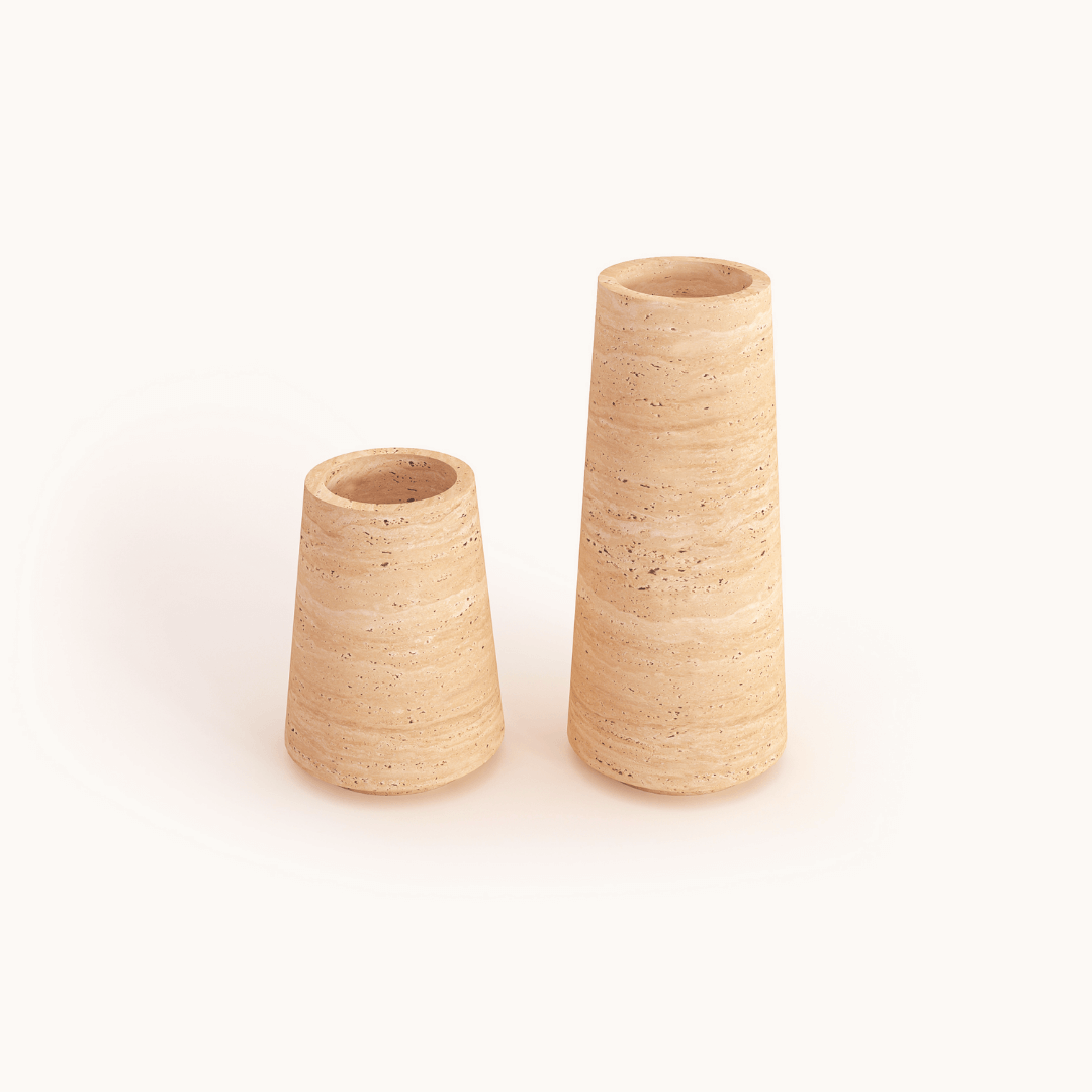 Classic Beige Travertine Vase