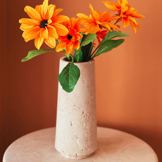 Classic Beige Travertine Vase