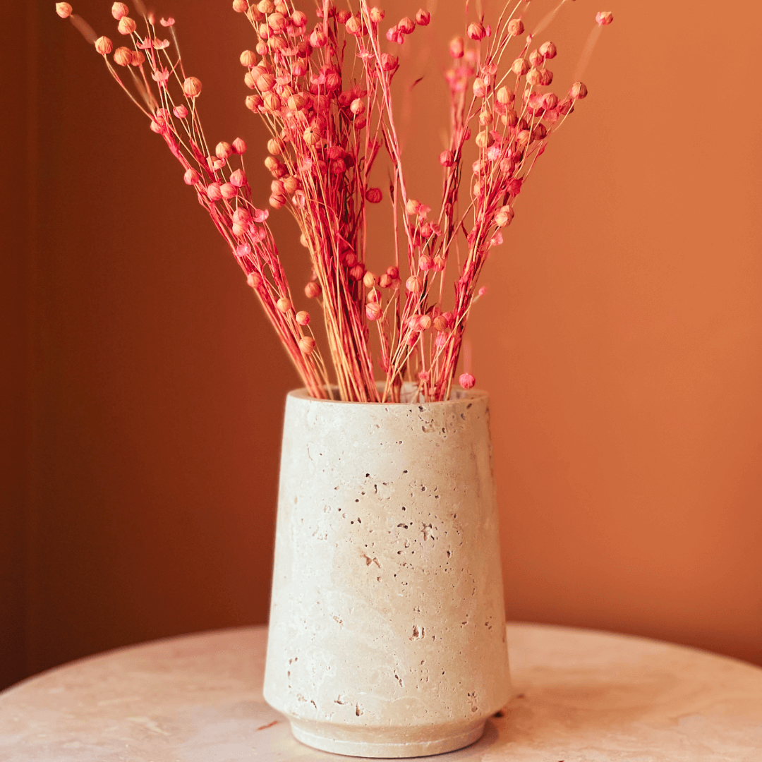 Classic Beige Travertine Vase