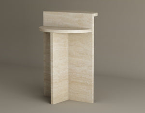 Contemporary Travertine Side Table – Stylish and Versatile for Modern Living Spaces