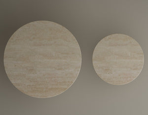 Desert Serenity Travertine Coffee Table – Earthy, Sculptural Stone Table with a Soft Honed Finish