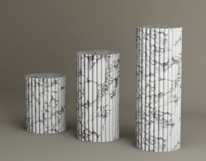 Pillar Trio Calacatta Viola Marble Set