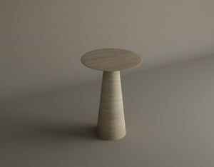 Twin Pillars Travertine Side Table Set – Architectural Balance in Natural Stone