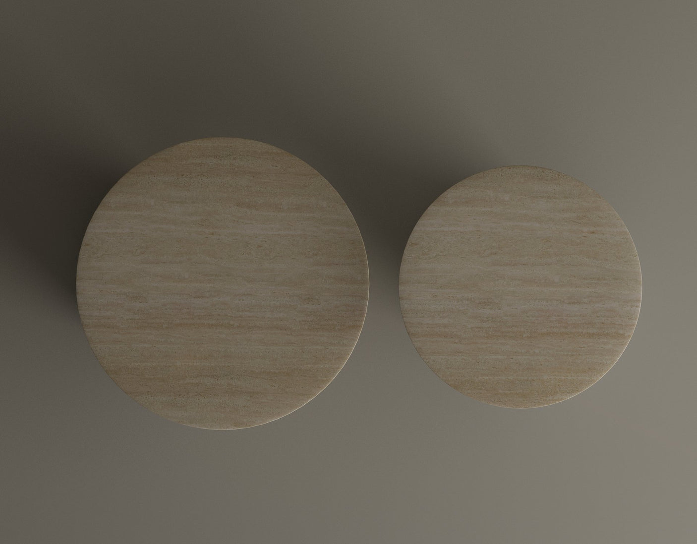 Twin Pillars Travertine Side Table Set – Architectural Balance in Natural Stone