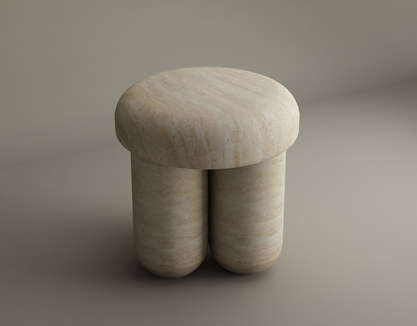 Travertine Elegance Accent Table – Classic and Timeless Natural Stone End Table
