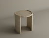 Travertine Arc Table – Curved Minimalist Design in Solid Travertine Stone