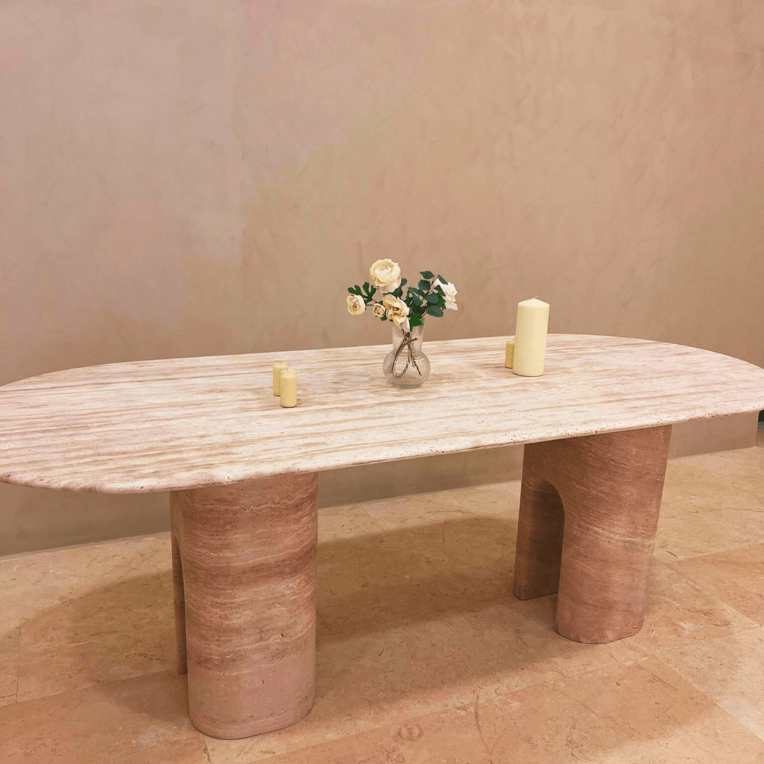 Travertine Majesty Ellipse Tisch