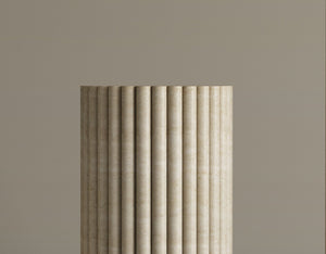 Travertine Elegance Pillar Trio – Sculptural Nested Set for Modern Spaces