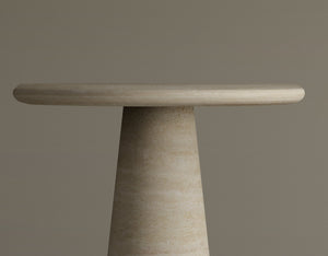 Tavolino Pietra Travertine Column Table – Classic European-Inspired Stone Design