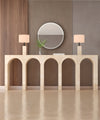 Travertine Console Table with Five Arches – Grand Architectural Statement