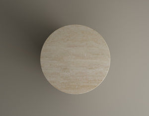 Travertine Scepter Side Table – Unique Architectural Form in Honed Travertine