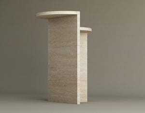 Contemporary Travertine Side Table – Stylish and Versatile for Modern Living Spaces