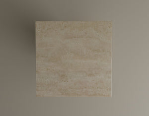 Monolith Elegance Travertine Side Table – Solid Block Design with Minimalist Refinement