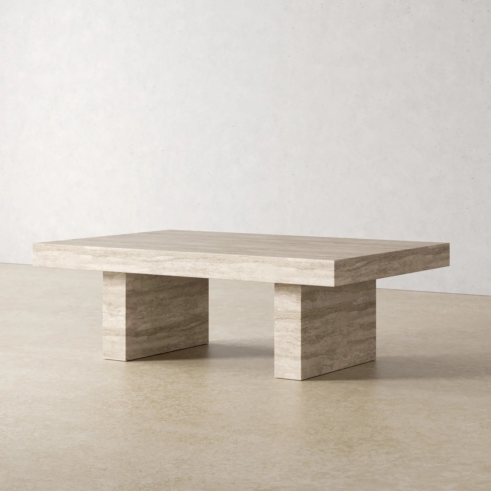 travertine rectangular coffee table