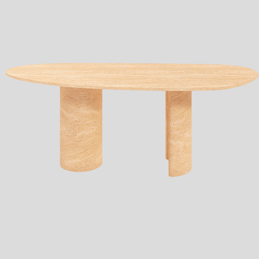 The Zenith Travertine Dining Table