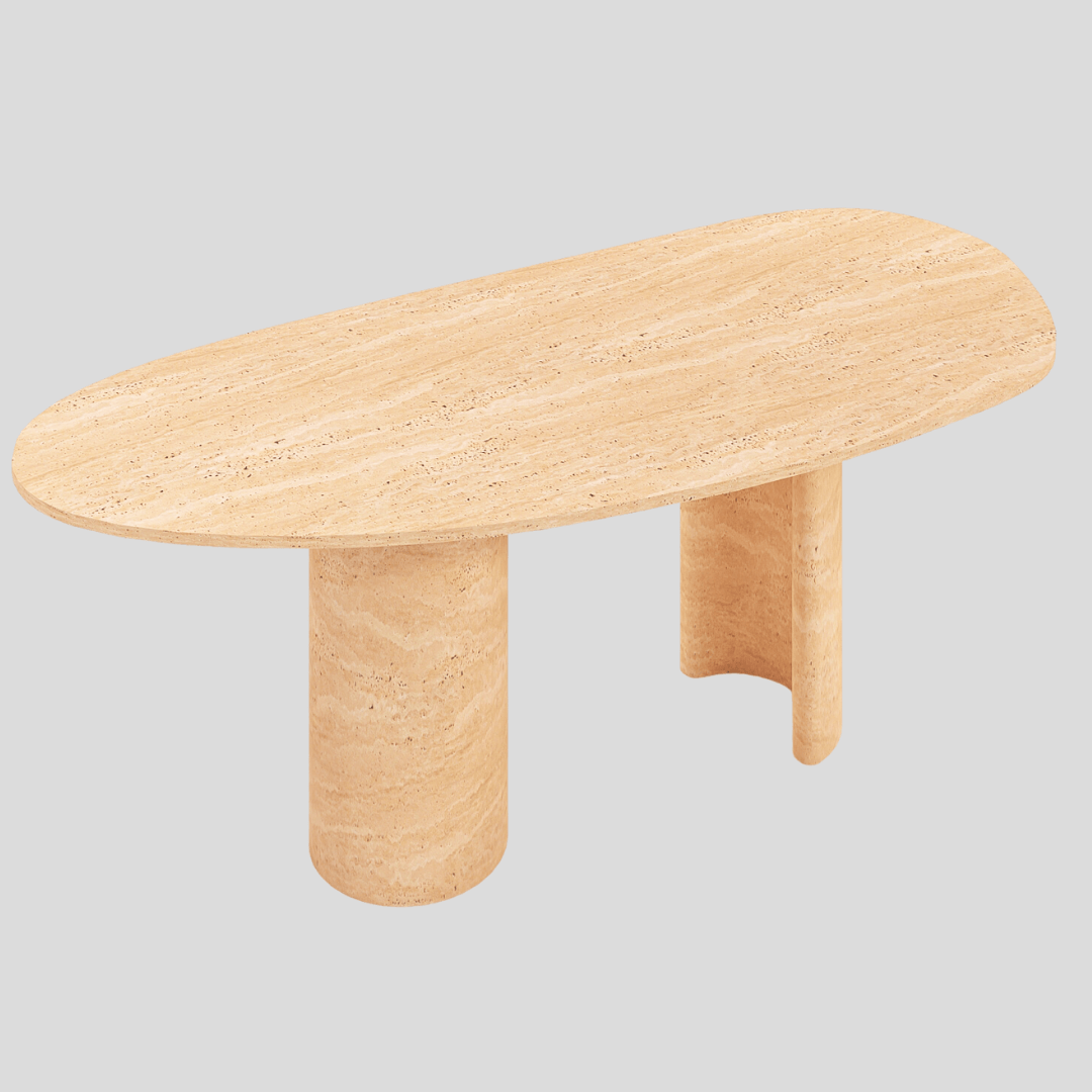 The Zenith Travertine Dining Table