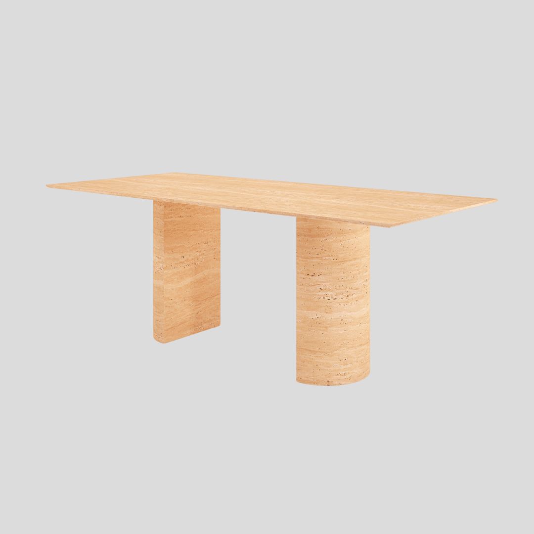 The Horizon Travertine Dining Table