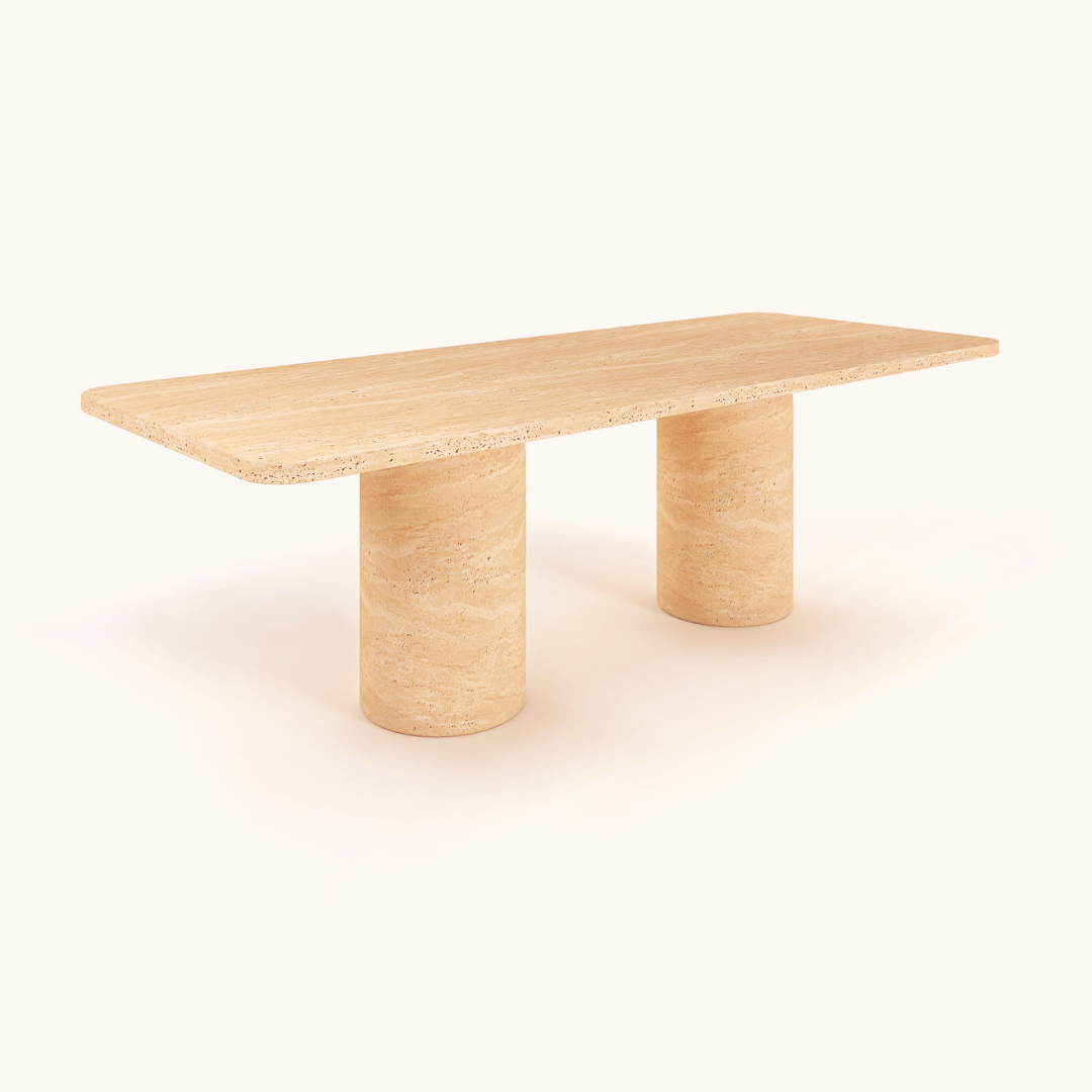 The Monarch Travertine Dining Table