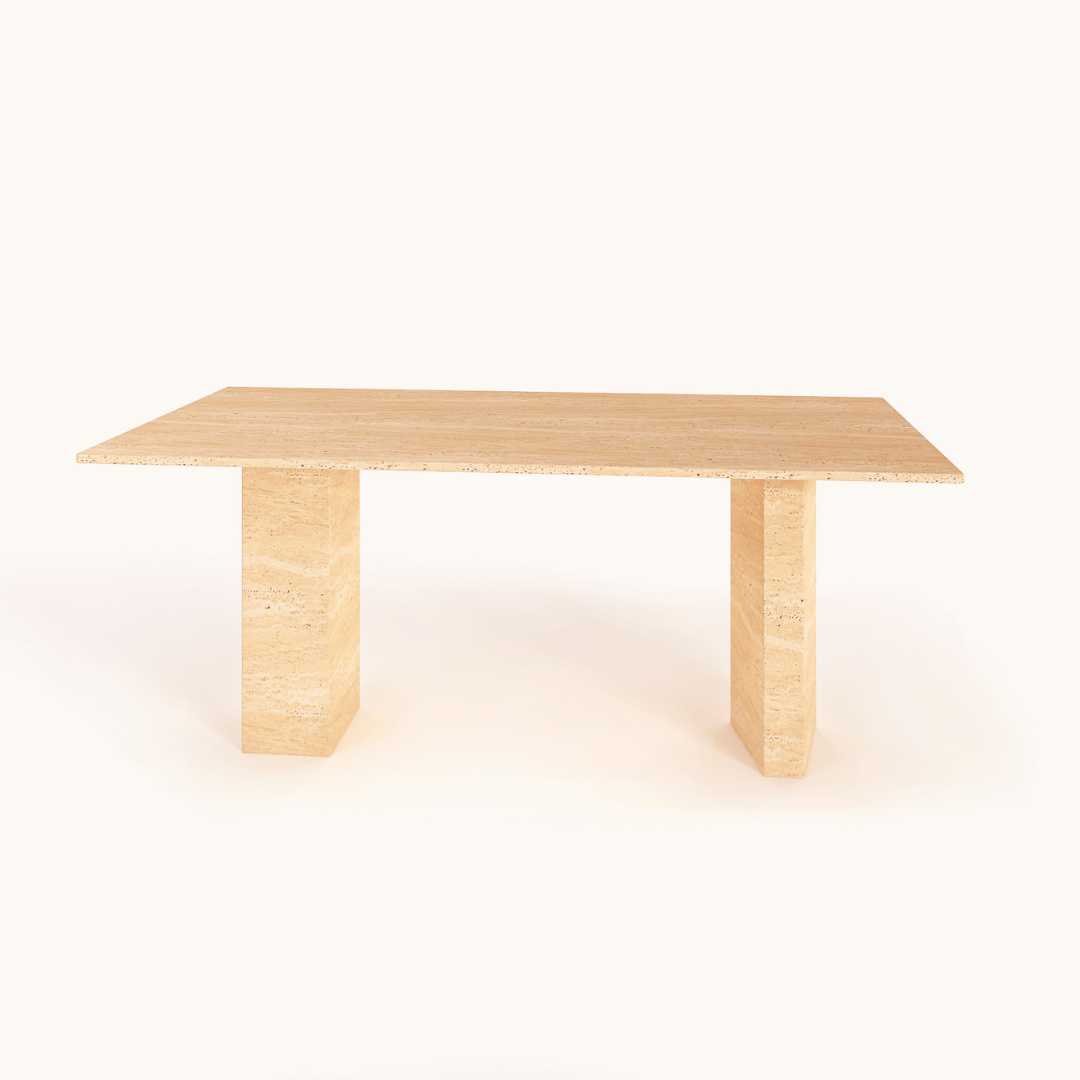 The Regal Rectangular Travertine Dining Table