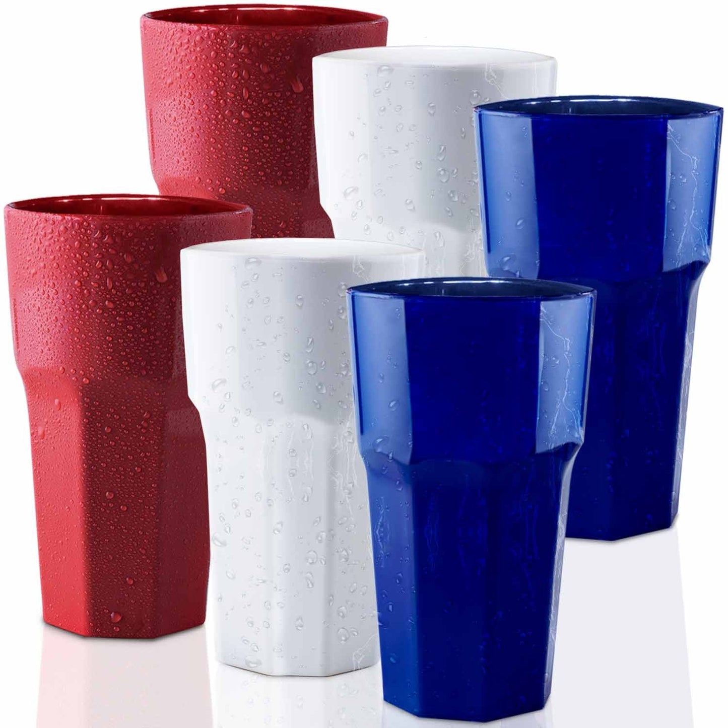 Unbreakable Glasses Drinking Set, British Flag Theme, Shatterproof and BPA-Free Drinkware for Party, Pool, Beach, Camping, and Outdoor Fun, 11 oz. Water, Juice, and Cocktail Tumblers