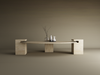 Ellipse Travertine Coffee Table with Square Base