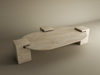 Oval Travertine Coffee Table with Square Base