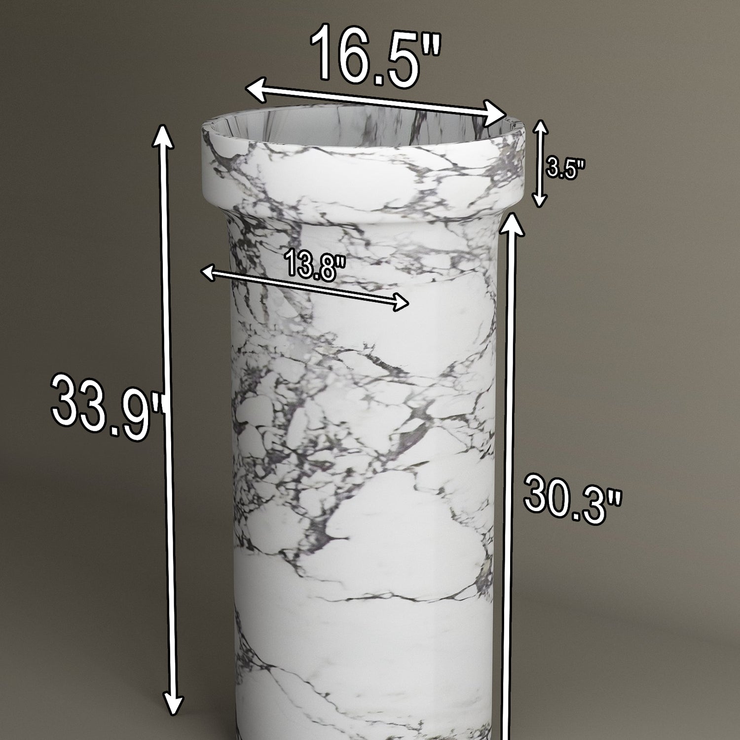 Calacatta Marble Pedestal Vanity Sink
