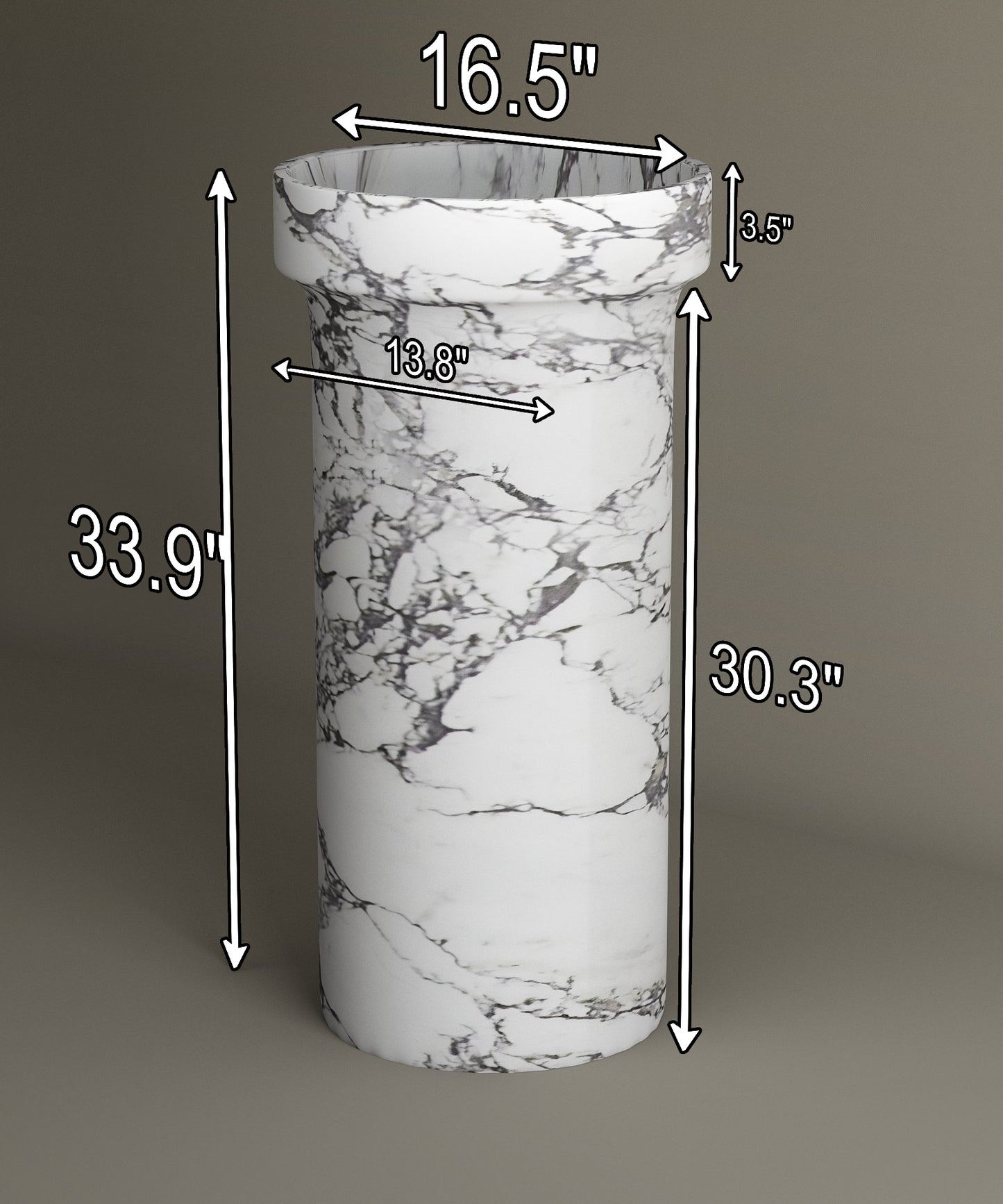 Calacatta Marble Pedestal Vanity Sink