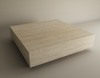 Square Travertine Coffee Table with Hidden Base