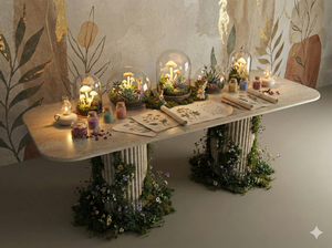 Rectangular Travertine Dining Table with Vertical Groove Base