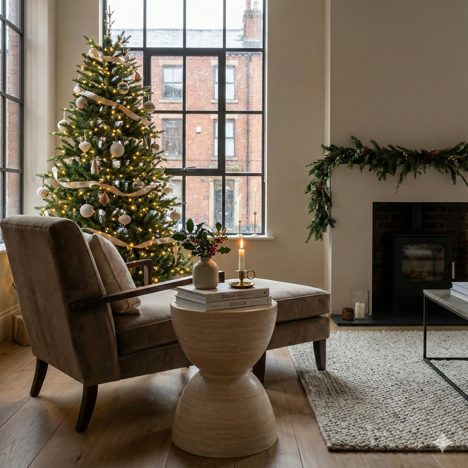 Eda Beige Travertine Sphere Table – Rounded Statement Piece in Solid Stone