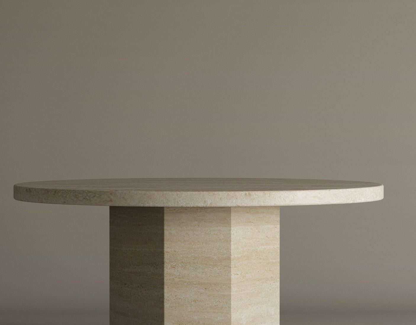 Desert Serenity Travertine Coffee Table – Earthy, Sculptural Stone Table with a Soft Honed Finish