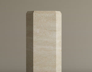 HexaForm and Pentagon Travertine Pedestal