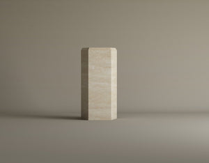 HexaForm and Pentagon Travertine Pedestal