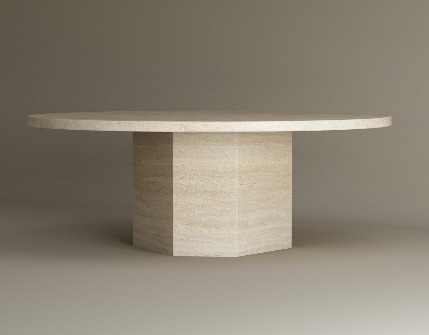 Desert Serenity Travertine Coffee Table – Earthy, Sculptural Stone Table with a Soft Honed Finish