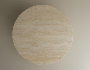 Desert Serenity Travertine Coffee Table – Earthy, Sculptural Stone Table with a Soft Honed Finish