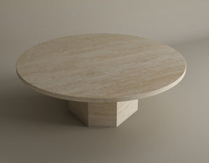 Desert Serenity Travertine Coffee Table – Earthy, Sculptural Stone Table with a Soft Honed Finish