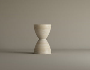 Eda Beige Travertine Sphere Table – Rounded Statement Piece in Solid Stone