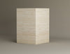 Elemental Harmony Travertine Cube – Geometric Stone Side Table with Modern Appeal