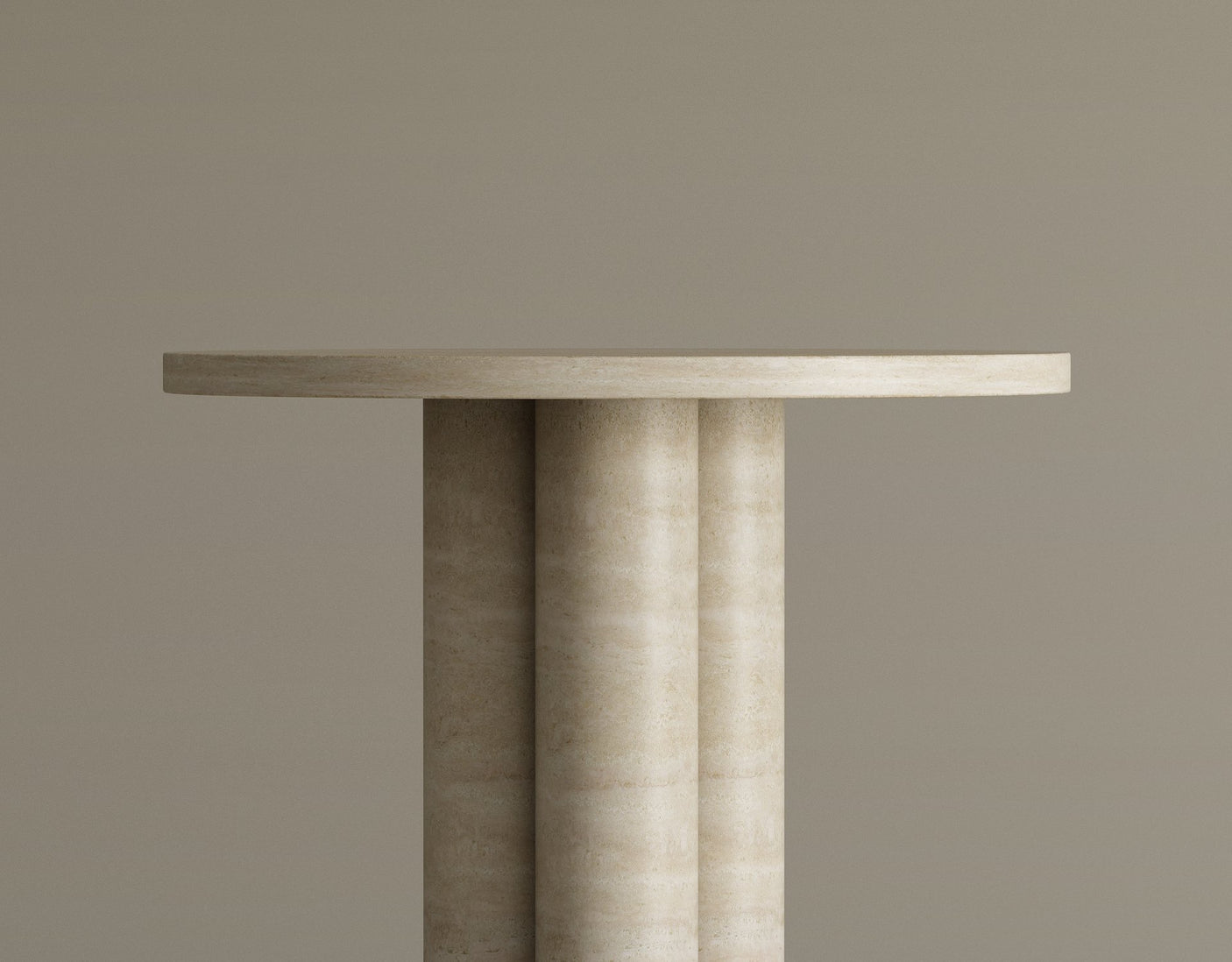 Harmonia Travertine Stone Table – Sculptural Form with a Soft, Organic Aesthetic