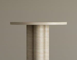 Harmonia Travertine Stone Table – Sculptural Form with a Soft, Organic Aesthetic