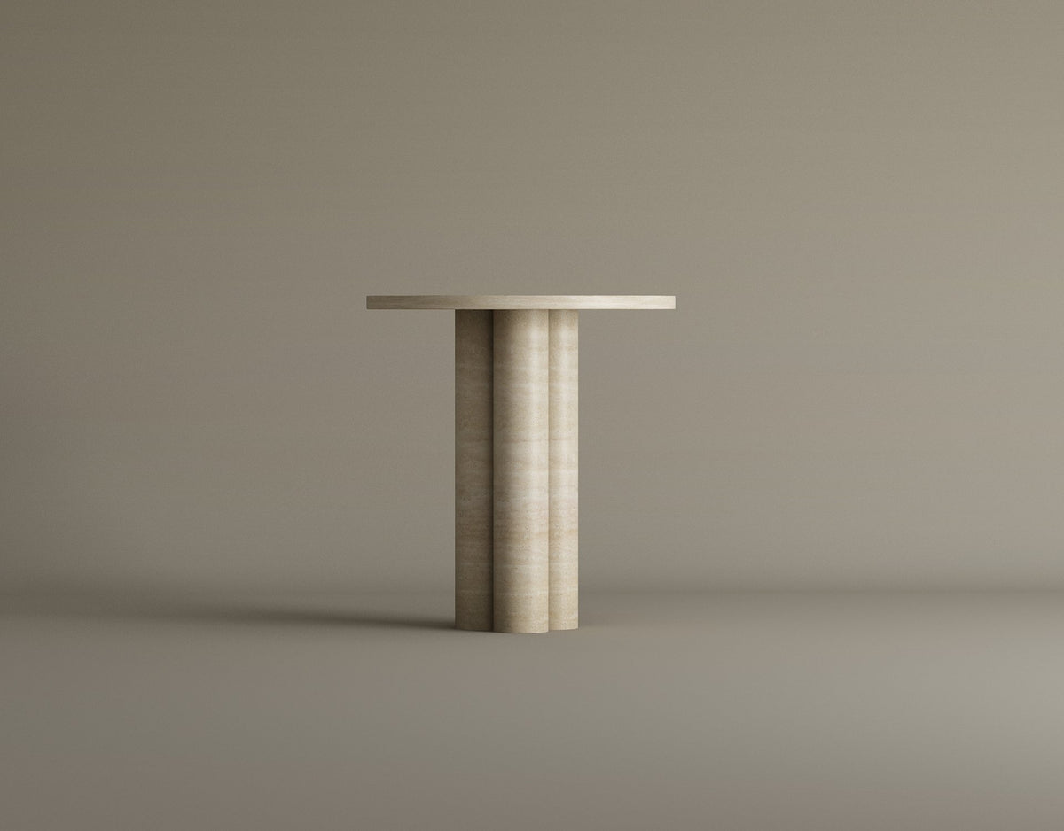 Harmonia Travertine Stone Table – Sculptural Form with a Soft, Organic Aesthetic